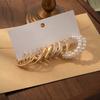 Retro Metal Geometric Personality Simple Retro Pearl Earrings Set Combination 6-Piece Set Women