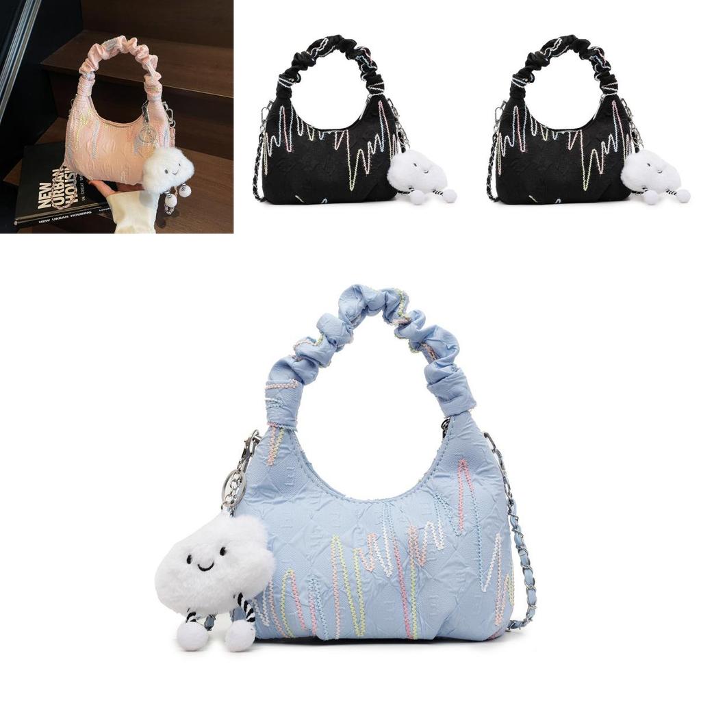 Canvas Shoulder Bag For Women With Chain Detail Perfect For Daily Casual Use