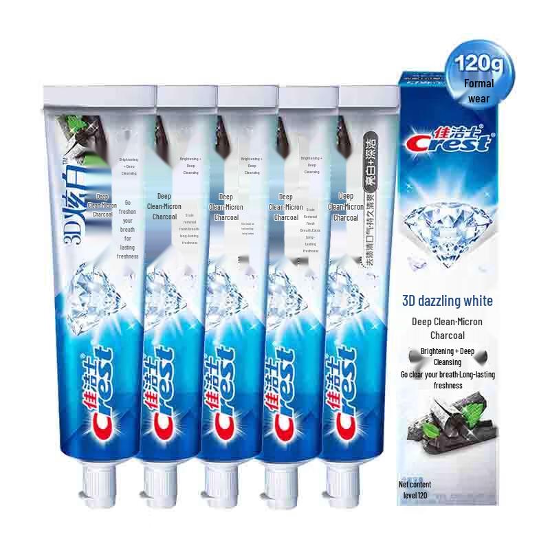 Crest 3D White Deep Clean Micro Charcoal Toothpaste 5-Pack