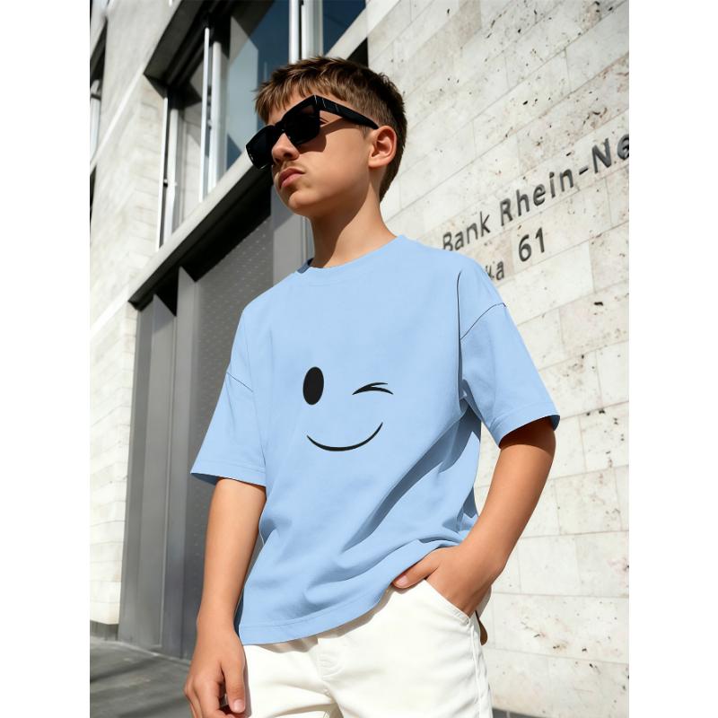 New hot-selling children s clothing cartoon capybara love print crew neck T-shirt summer 170cm