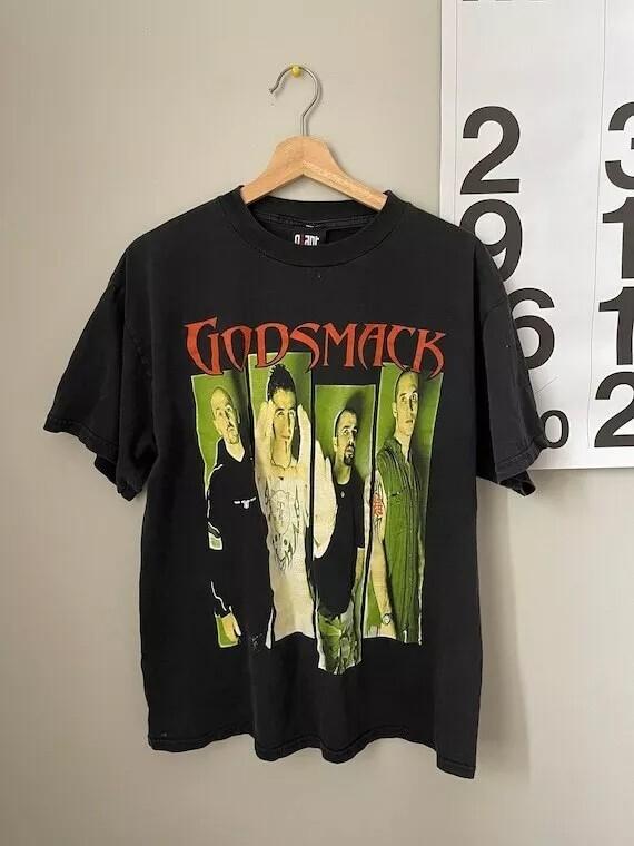 90s Godsmack Band Basic Black Retro Style Unisex T shirt Reprint Unisex T-Shirt S