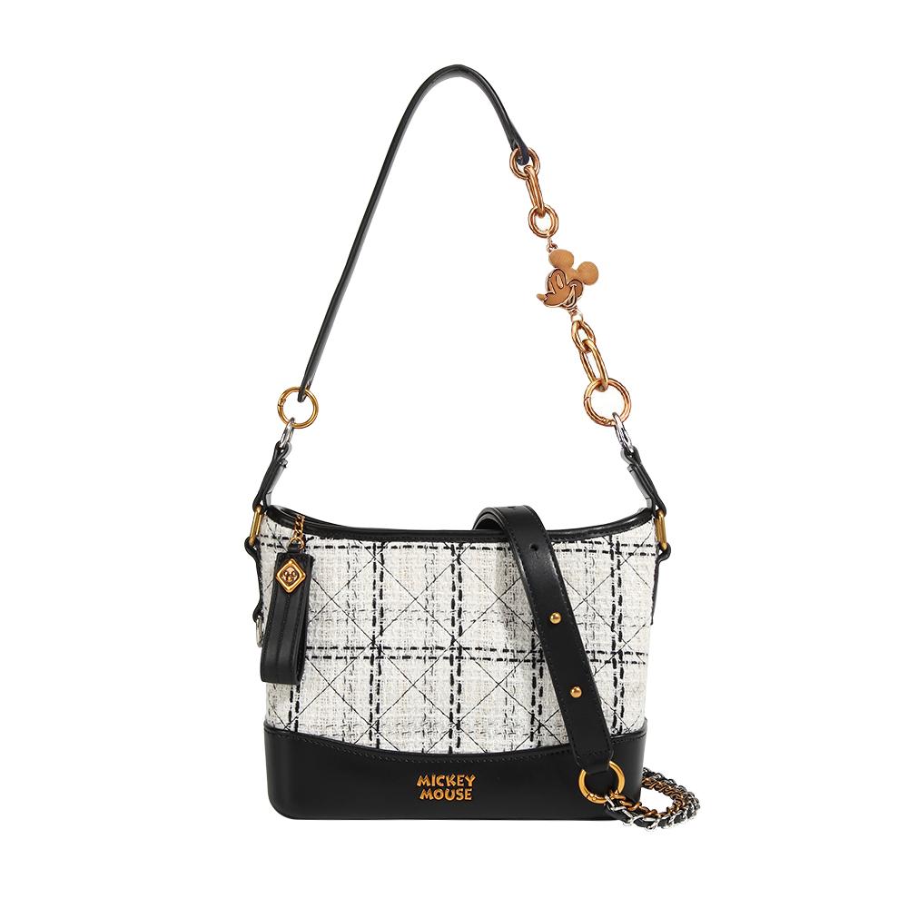 

Новая сумка-хобо Disney из фетра с кожей, сумка через плечо, женская черная DHF24102-A 21.1*10.4*18.0CM