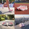 Anta Textile, Synthetic Leather Low top Nitrogen Technology Running Shoes Women's Papyrus White/Neon Bright Dark Red 122625575-1