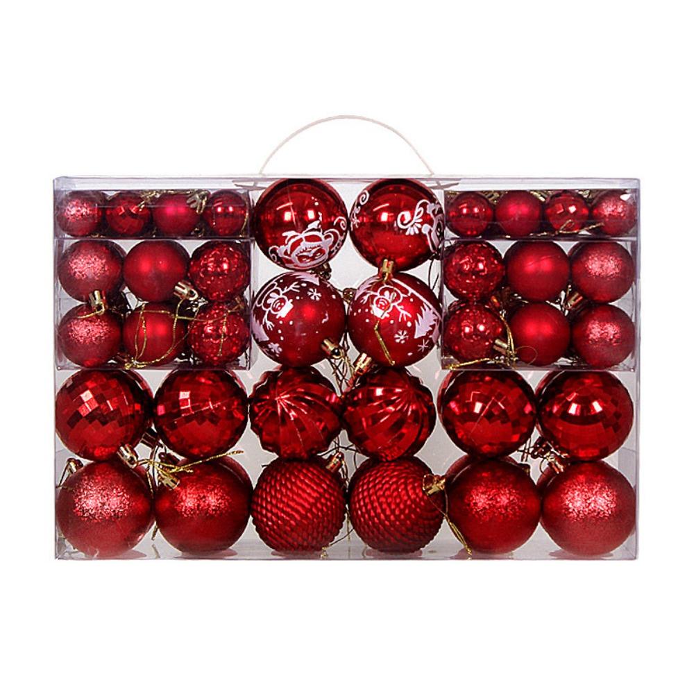 100 Stück Bemalter Weihnachtsbaumschmuck Anhänger 3/4/6CM Hängender Schmuck Weihnachtskugel Set Fenster