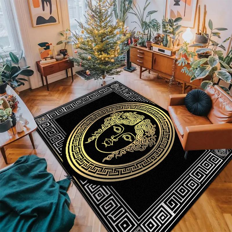 Nowoczesny Czarno-Biały Dywan do Dekoracji Salonu Luksusowe Dywany z Wyższej Półki Antypoślizgowy Dywanik Sypialniany Przyłóżkowy Zmywalna Mata Podłogowa na Korytarz