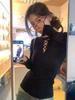 Red Sexy Hollowed-Out Long-Sleeve Knitted Sweater - Women's Retro Waist-Cinching Autumn/Winter Top