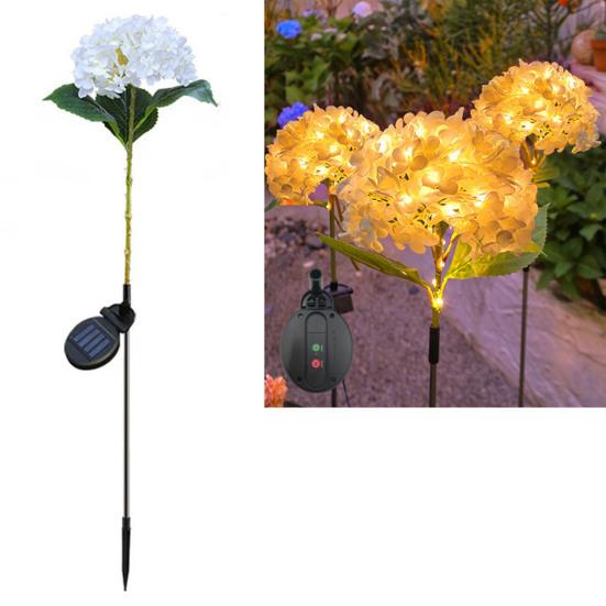 Fairy Hydrangea Lights, Solar Garden Stake Lights, Waterproof LED Flower Light, Colorful Outdoor Hydrangea Lamp for for Patio Lawn Pathway Decor
