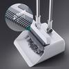 Broom with Dustpan Combo Set 3-in-1 Cleaning Tool Adjustable Long Handle Self-Cleaning Dustpan Teeth Indoor Outdoor Push Broom Dustpan Set