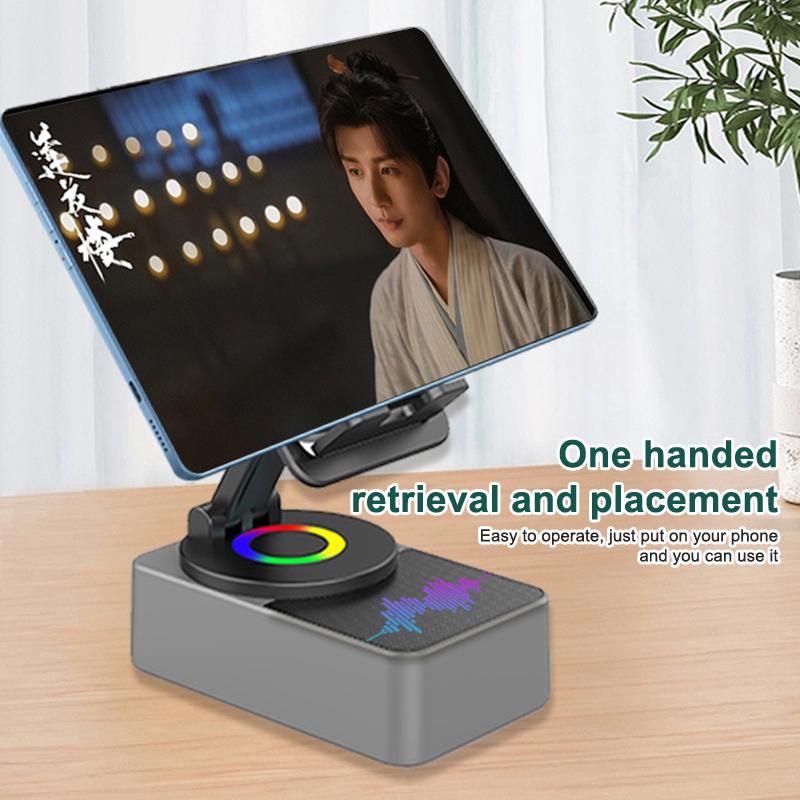Universal Wireless Speaker Phone Holder For Iphone For Samsung Huawei Xiaomi Foldable Tablet Stand Bracket For Video Tv Movie