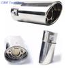 1pc Chrome Trim Modified Car Liner Pipe Stainless Steel Car Exhaust Muffler Tip Pipe  Exhaust System