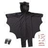 Halloween Scary Bat Cosplay Costume Set Kids Unisex Vampire Bat Costume, Jumpsuit  Send Horror Scar Patch and Black Gloves