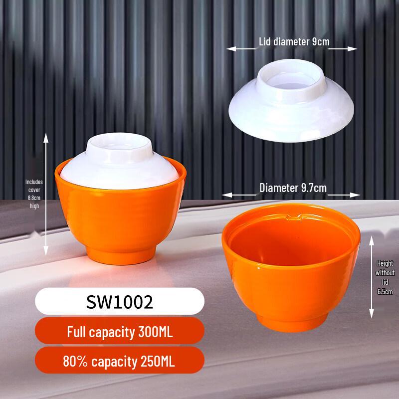 Ruhan 3.8-inch Thickened Melamine Threaded Soup Bowl, 5-pack