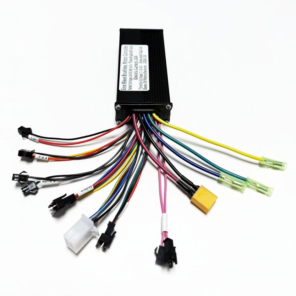 24V/36V/48V E-bike Sine wave controller Self-learn 750W/1000W 6 Pin Hall 35A 3-mode for UART NO.2 S866 SW900 display e-scooter