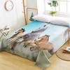 Rosa Flamingos Spannbettlaken 3D Tier Bettlaken Wildtier Bettwäsche King Queen Size Polyester Bettlaken Aquarell Bettdecke