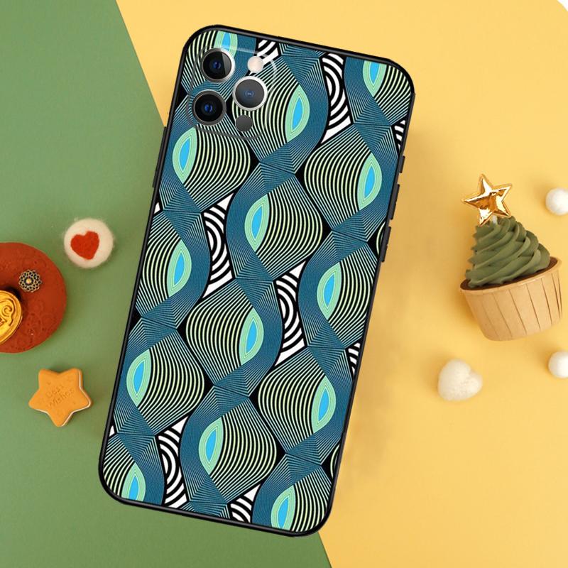 African Style Fabric Print Phone Case For iPhone 17 16 16E 15 14 12 11 13 Pro Max 12 13 Mini 17Air Shockproof Cover