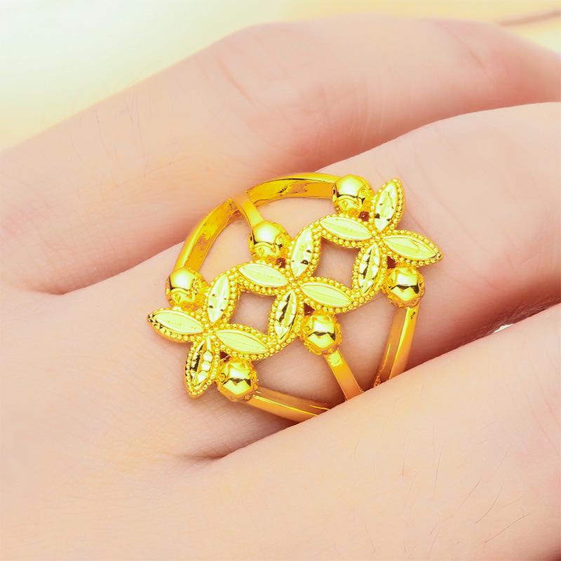 Vietnam Sand Gold Leaf Ring - Southeast Asia Jewelry for Women
