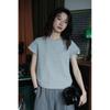 White solid color short-sleeved t-shirt women's summer new basic model, slim and thin, cool and breathable top, commuter advanced sense