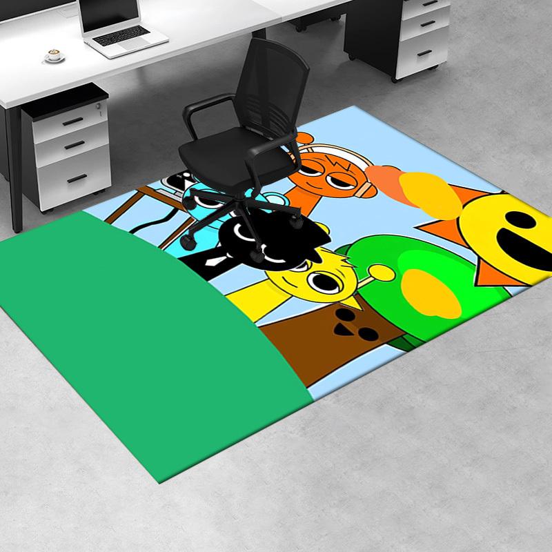 Sprunki Biurowy Dywan Miękki Poliester Dywanik Wejściowy Zmywalny Antypoślizgowy Można Prać w Pralce Dywan Wewnętrzny