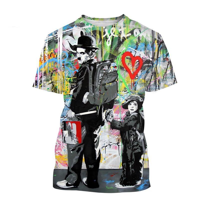 

Hot Sale Charlie Chaplin Men s Women s T-shirt Personality Hip Hop Sreet Style 3D Printed Fun T Shirt XXXL різнокольоровий