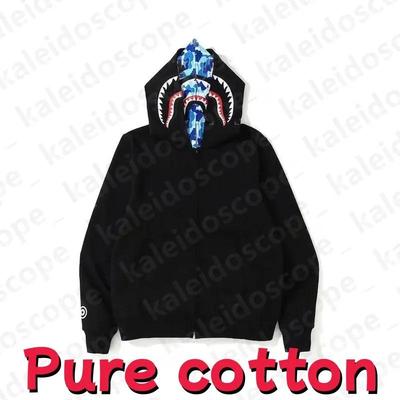 In-Stock Luminous Shark Head Camouflage Double Hood Sweatshirt - Unisex Fleece-Lined Autumn/Winter Outerwear