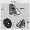 USB Wireless Bluetooth Rechargeable Vertical 7 Vertical Compatible with iOS 13 and and Microsoft Gray 2.4GHz 5.1 Mouse, Quiet, Buttons, Ergonomic,