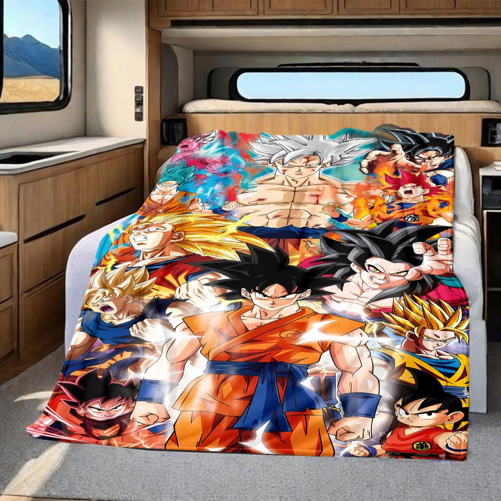 1PC Dragon Ball Super  Print Flannel Blanket, High quality All Seasons, Home Decor, Warmth and Comfort, Perfect for Christmas Gifts
