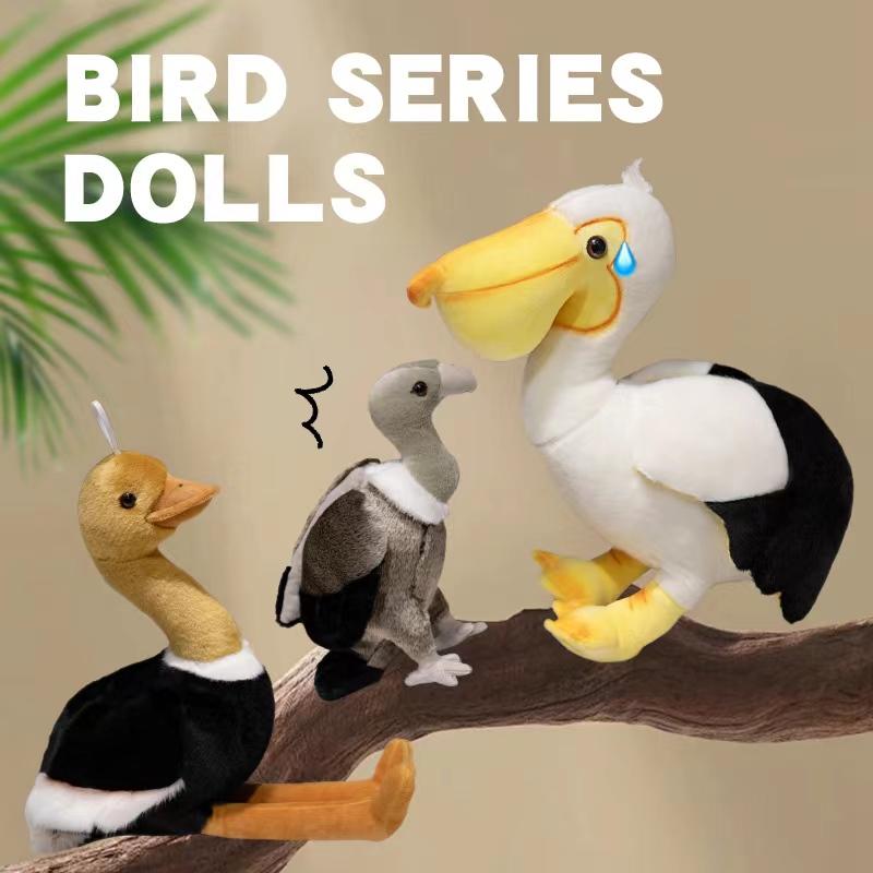 Simulation Bird Series Plush Toys Pelican Vulture Ostrich Fabric Cotten Fill Soft Comfortable Touch Good Gift