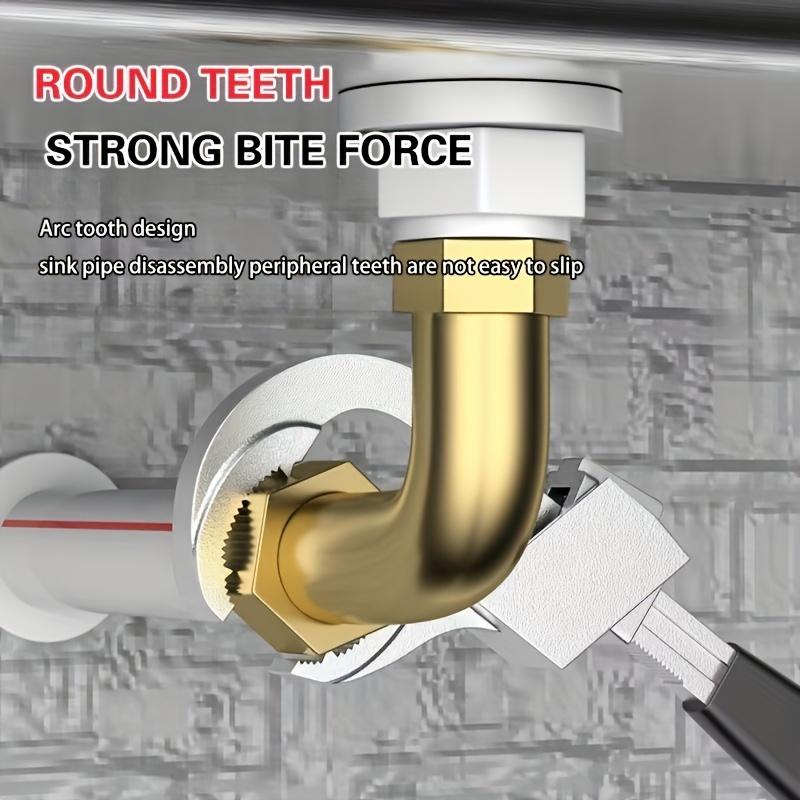 Multifunktioneller verstellbarer Schraubenschlüssel, Universeller Aluminiumlegierungs-Doppelkopf-Maulschlüssel, Reparatur von Badezimmerarmaturen und Spülbeckenrohren