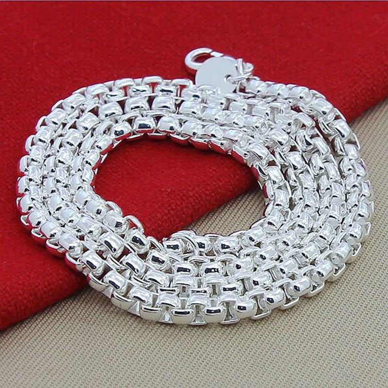 Korean Style Silver-Plated Round Box Jewelry Set: Bracelet & Necklace (Hot Selling)