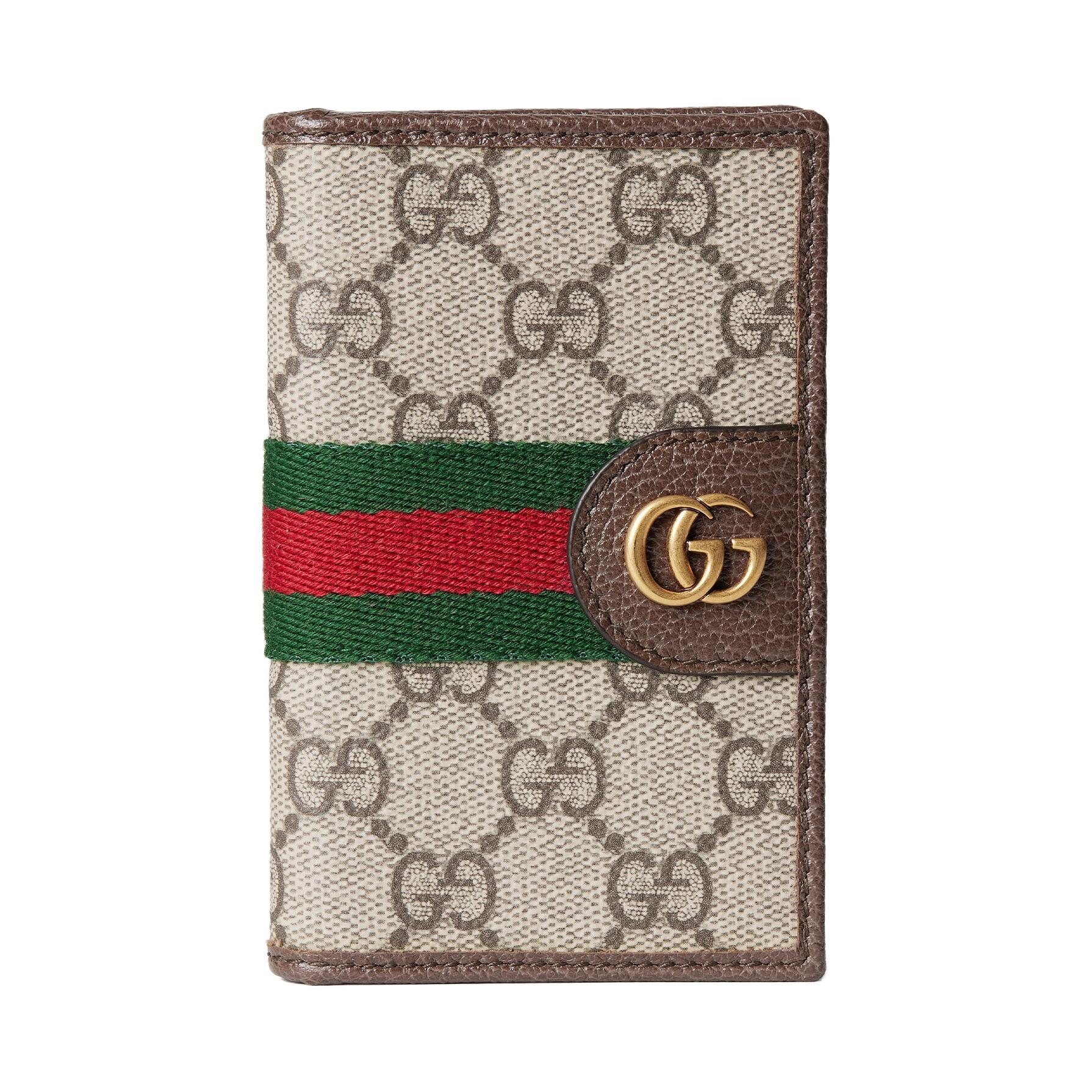

Gucci Ophidia GG Supreme Canvas Web Stripe Bifold Wallet For Unisex Daily Use Basic Set (Bag+Dust Bag)