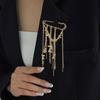 Salircon Exquisite Irregular Tassel Chain Broochs Women Design MultiFunctional Pant Chain Charm Clothes Pin Accessory Jewelry