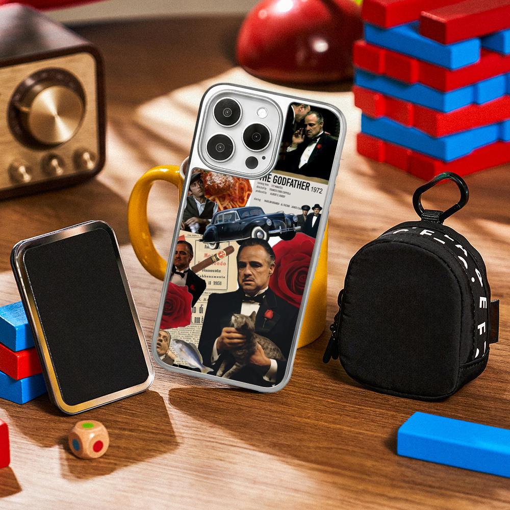 

The godfather classic movie poster Phone Case for iPhone 16 15 14 13 12 11 Pro Max Sheepskin Silver-edged protective case iPhone13ProMax