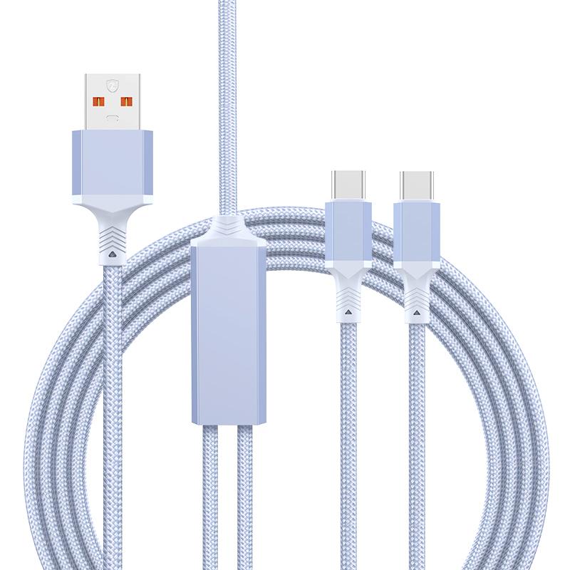 Professional Factory 100W Fast Charger Cable 0.5/1.2/2/3 Meters 2-in-1 Type-C/USB Data Transfer for iPhone Smartphone Laptop