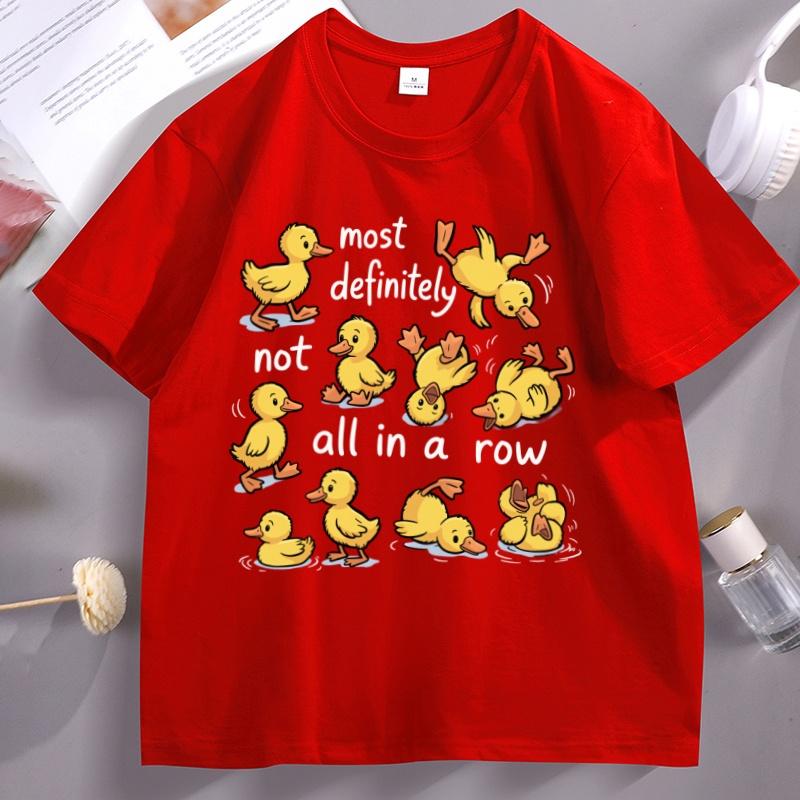 Funny Ducks Not All in A Row Graphic T Shirts Mental Health Cute Duck T Shirt Animal Trendy Short Sleeve Round Neck Tshirts Tops