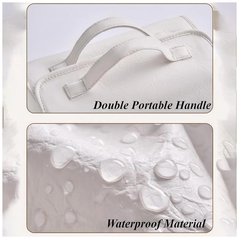 4 In 1 Travel Toiletry Bag 4 Detachable Compartments Hanging Makeup Bag PU Large Capacity Roll Up Cosmetic Bag for Travel