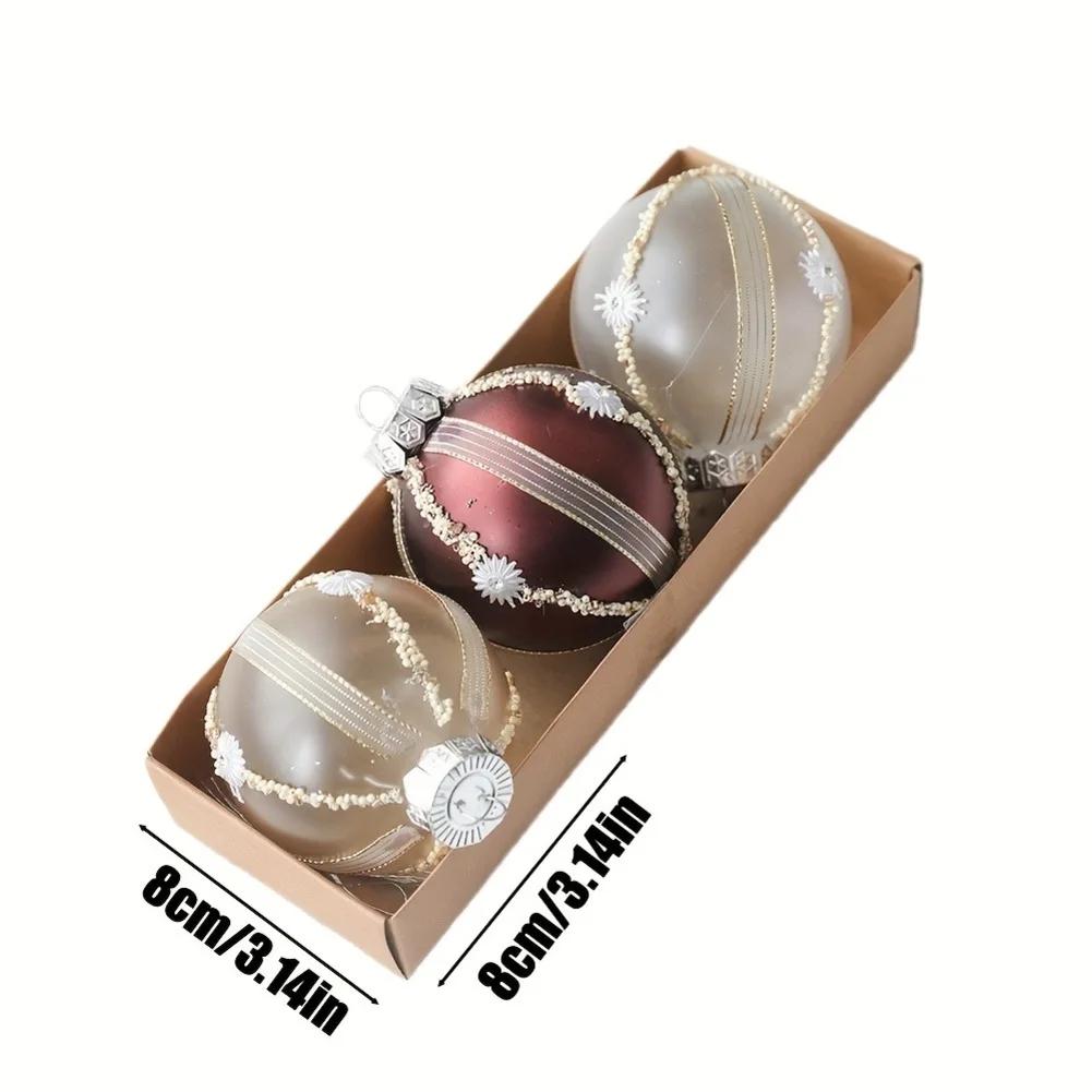 3pcs 8cm Christmas Balls Christmas Tree Hanging Decoration Ornaments Christmas Party Decorations Supply