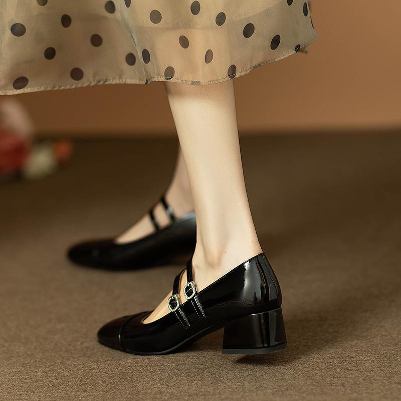 Туфли Мэри Джейн для женщин Модельные туфли на низком каблуке Туфли-лодочки Мэри Джейн — фото 11