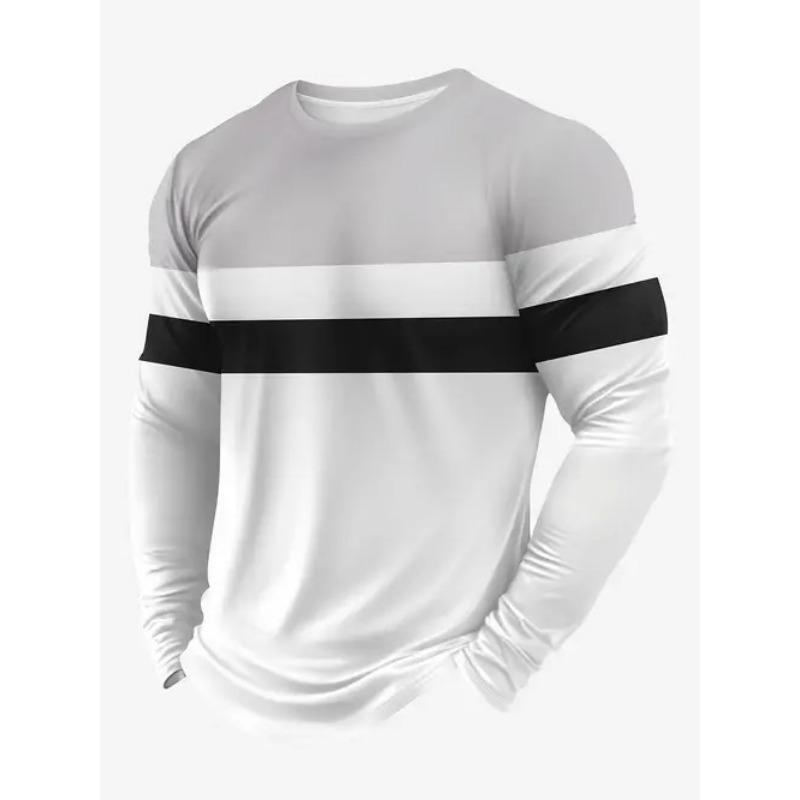 

Мужские футболки с круглым вырезом, 3D полихромной печатью, модные, повседневные, с длинным рукавом 5XL