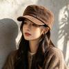 Autumn and winter new retro suede equestrian hat women's fashion versatile painter hat showing small face high quality flat top hat