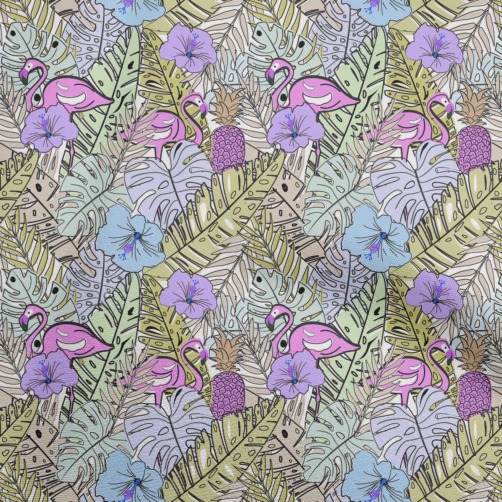 

oneOone Cotton Flex Dusty Teal Green Fabric Тропічний фламінго Швейна тканина у дворі, надрукований своїми руками Швейні приладдя для одягу, 40 дюймів 42 Inch Wide - Viscose Chiffon оливковий колір