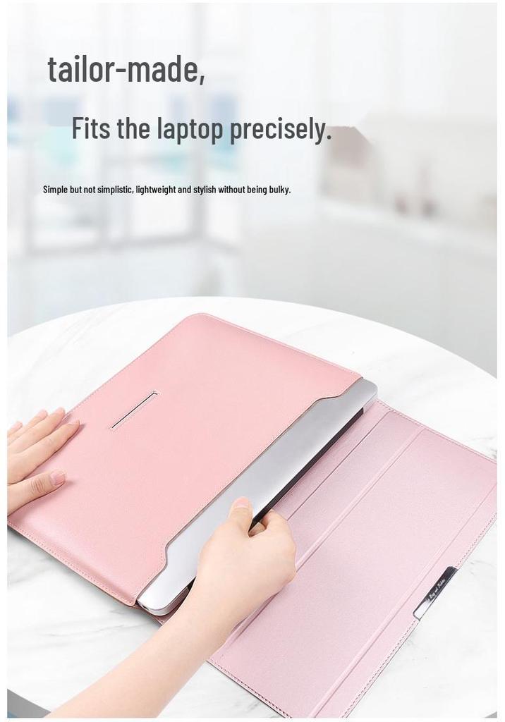 Custom Leather Sleeve Bag for MacBook 13/14/15 Inch - Protective Stand Computer Case