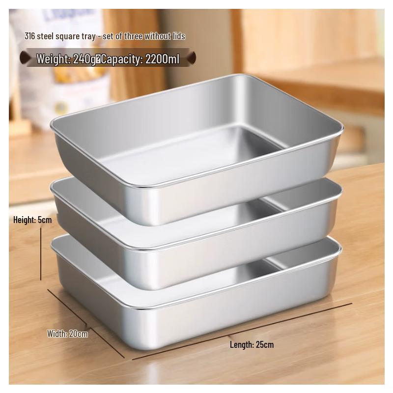 316 Stainless Steel Food Prep & Marinating Trays