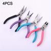 4Pcs Jewelry Making Pliers Needle Nose Round Wire Cutter Bent Nose Pliers Colorful Comfort Grip Handles DIY Crafts Repair Tool