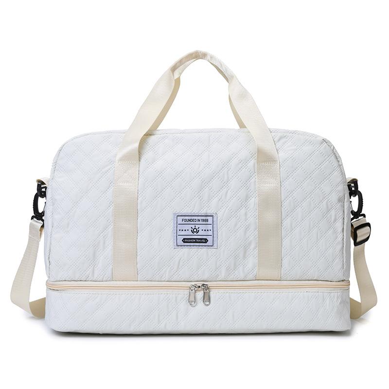 

Universal wheel travel bag Large capacity labor storage bag Dry and wet separation Double layer expansion portable duffel bag
