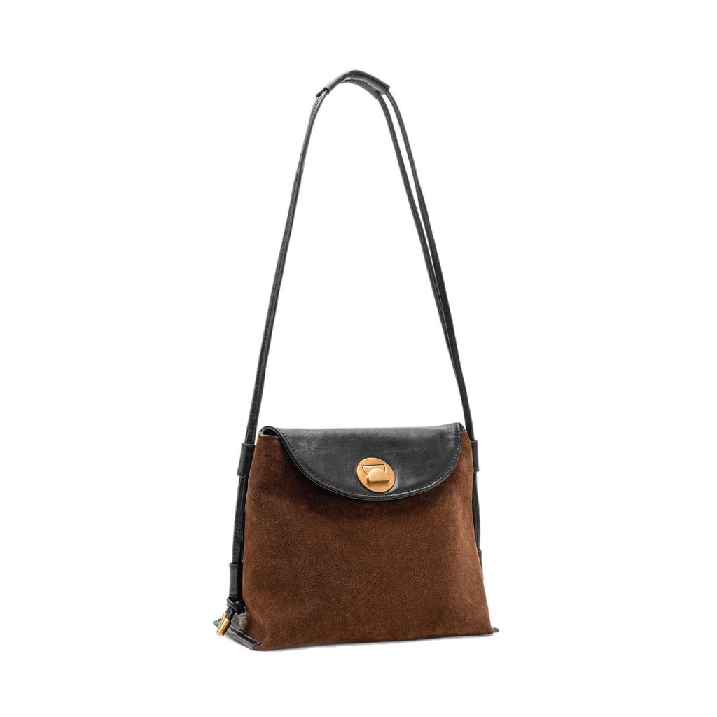 Women's Genuine Leather Suede Patchwork Crossbody Bag - Casual, Fashionable, Versatile Shoulder Bag