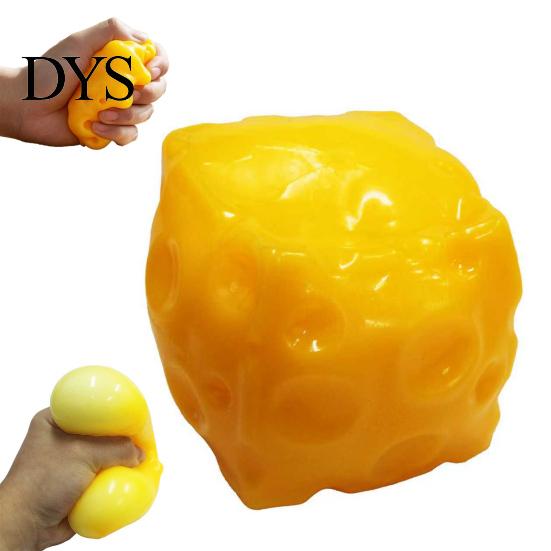 Stress Relief Gadget Giant Cheese Squeeze Toy, Anxiety Cube Sensory Anti-stress Toy Soft Stretchy Block Pinch Home Office Relaxation Tool