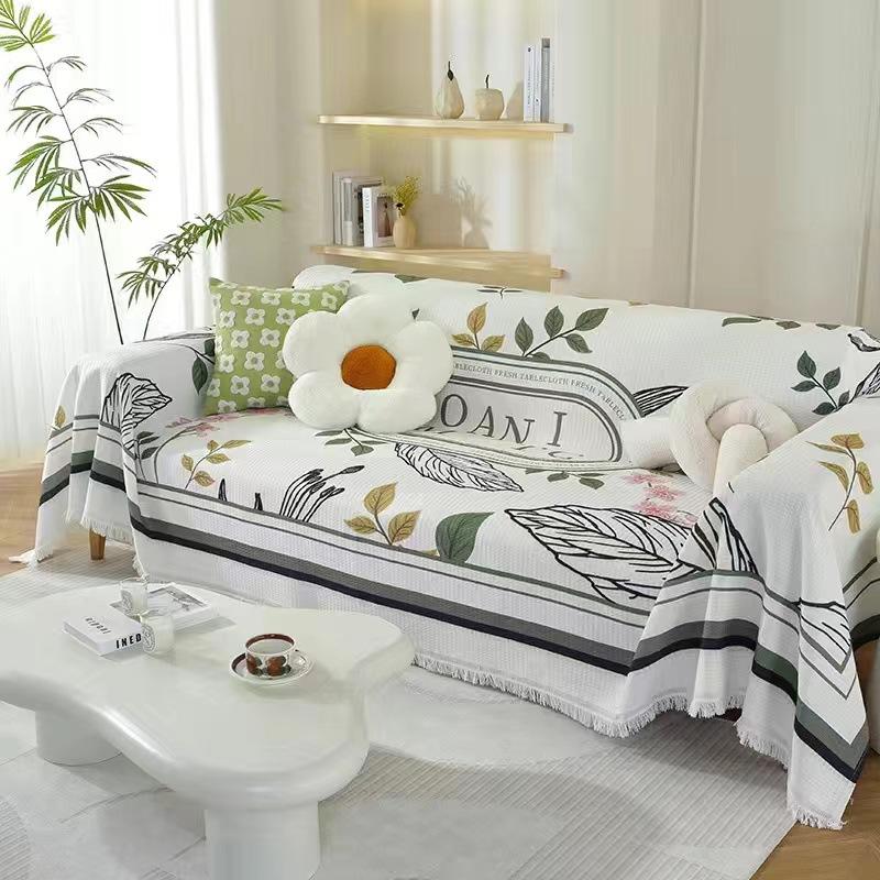 Chenille Abstract Pattern Non-Slip Sofa Cover for Year-Round Use