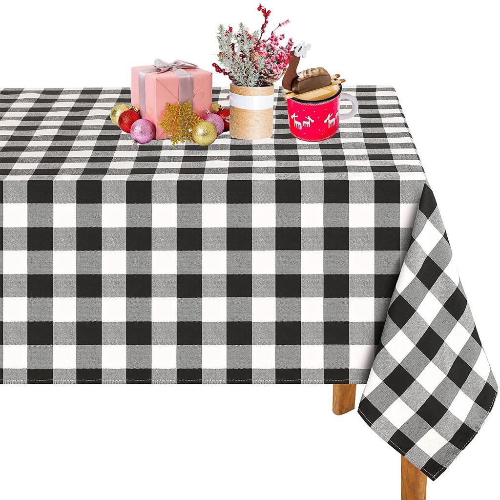 Christmas Decoration Home Table Cloth Retro Striped Plaid Cotton and Linen Restaurant Party Cover
