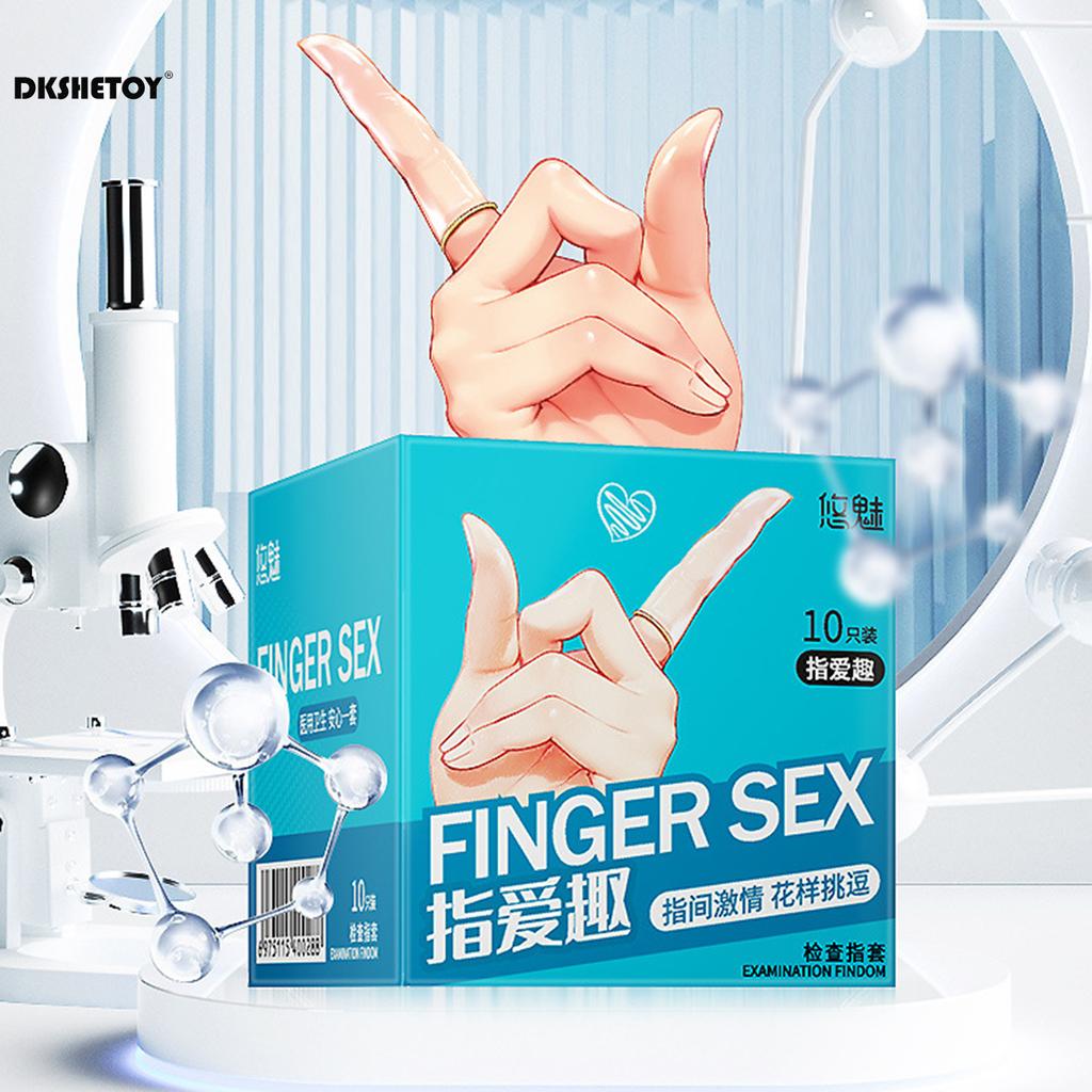 Natural Latex Finger Sleeve toy for women reusable Condom G Spot Stimulator Smooth Condoms for Couples Lesbian Finger Extender