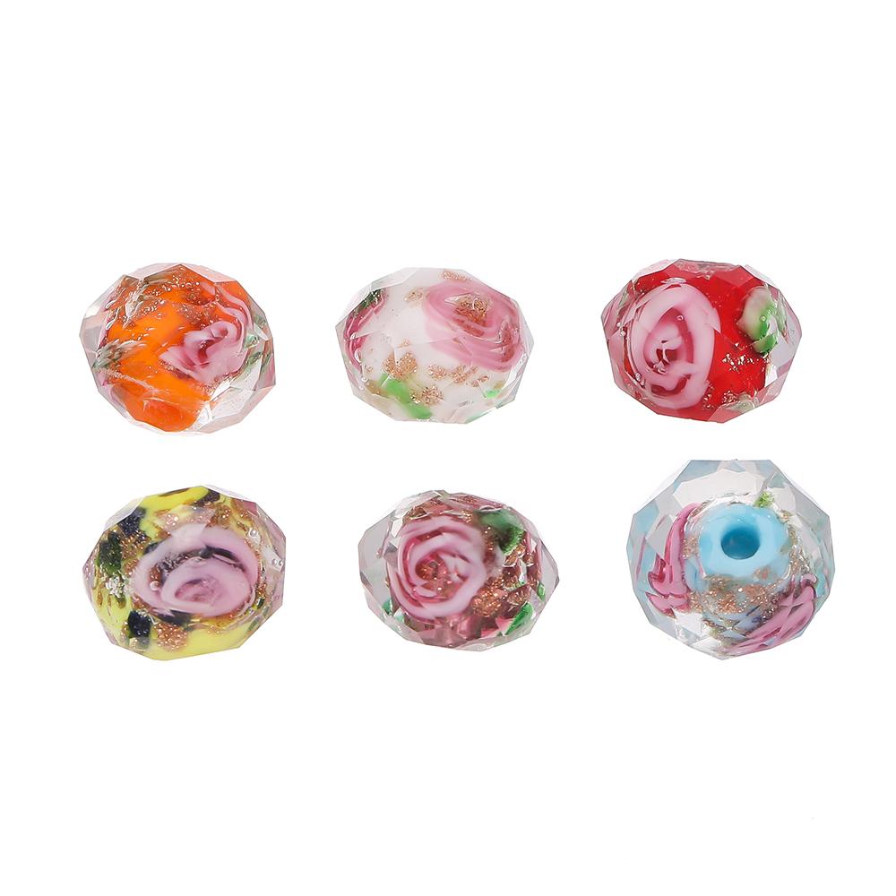 10pcs 10/12mm Faceted Glass Flowers Beads Loose Spacer for DIY Bracelet Necklace Keychains Jewelry Making Accessories Supplies